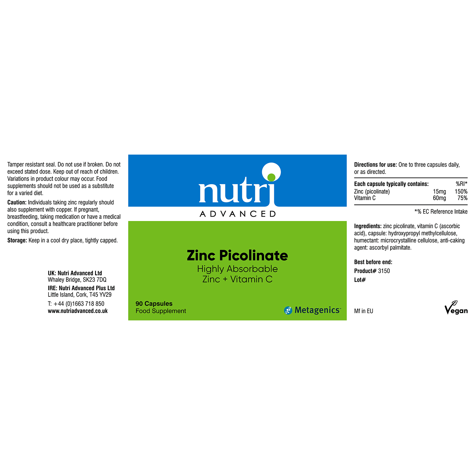 Zinc Picolinate 90 Capsules Absorbable Zinc Dietary Supplements